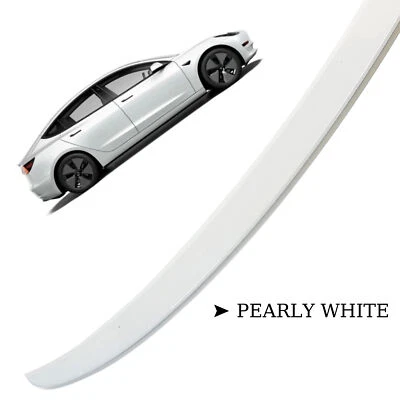 Rear Trunk Lip Spoiler Wing Glossy White For 2017-2023 Tesla Model 3 - Image 1 of 4