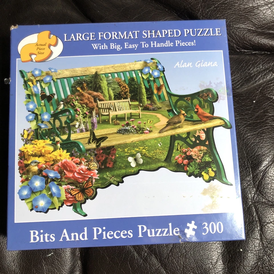 Bits and Pieces 750 PC Shaped Puzzle Garden Bench by Alan Giana