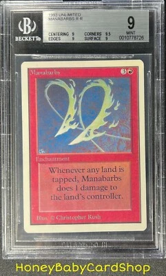MTG Unlimited Edition 1993 Manabarbs BGS 9.0Q+ (Quad+) MINT Old School 93/94 - Image 1 of 4