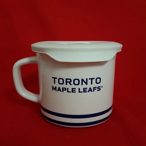 Toronto Maple Leafs CARLTON BEAR CorningWare Soup Mug 20oz Vented Lid NHL Cover