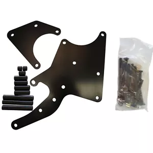 LS Chevrolet Alternator+A-Can Style Power Steering Relocation Bracket Kit Black - Picture 1 of 3