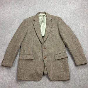 Harris Tweed Jacket Adult 42R Brown Country Hunting Outdoor Weave Blazer Men - Picture 1 of 13