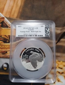 Canadá 2023 $30 Vantage Point Bald Eagle PR70 firmado por Susanna Blunt POP. 10 - Imagen 1 de 2