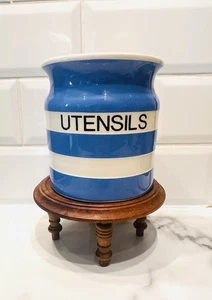 Vintage Cornish were Blue And White utensils Jar . Made in England iconic Design - Picture 1 of 8