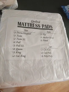 2- Ashby Queen  Machine Washable Quilted Mattress Pads : Covers  Polyester New  - Picture 1 of 5