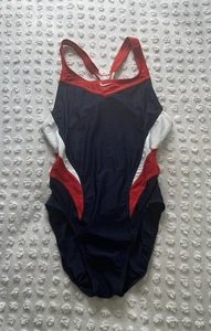 Nike Victory Red, White & Navy Power Back Tank One Piece Swimsuit 34/ Women's 8 - Picture 1 of 6