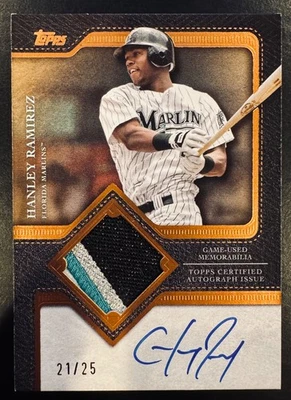 2025 Topps Update Hanley Ramirez  TFAP2-HR Flagship Patch Auto  21/25 Marlins - Image 1 of 2
