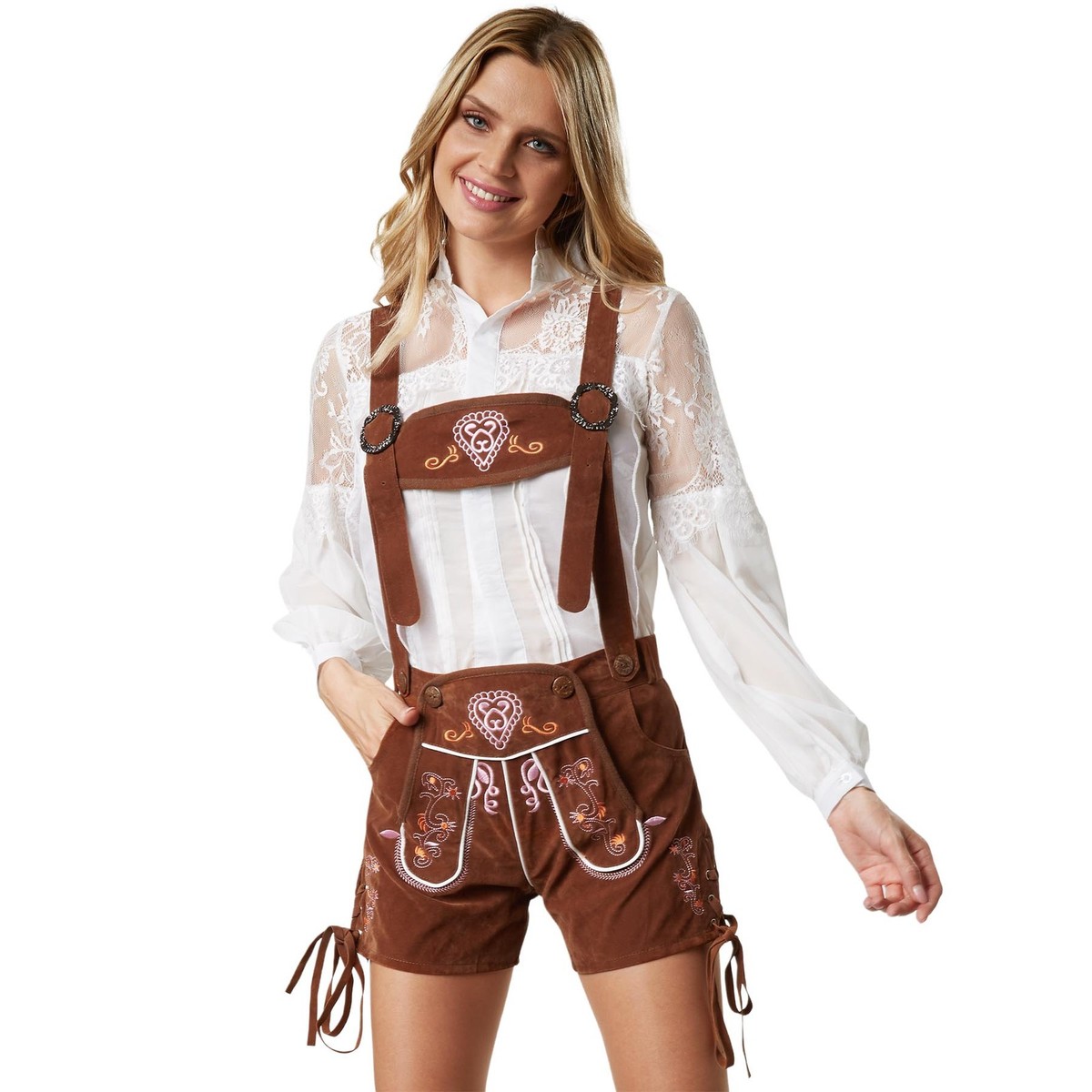 Oktoberfest-Kostüm Damen - Bierfest Outfit Mit Schürze In S-2XL