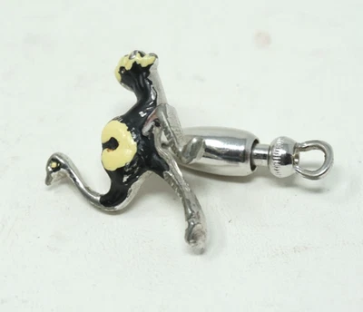 Ostrich Tie Tack  Pin Enamel Silver Tone - Image 1 of 4