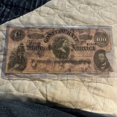 1864 Confederate State of America $100 Dollar Richmond Note - Image 1 of 4