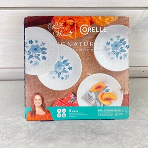 The Pioneer Woman by Corelle 4-Piece Appetizer Plate Set Evie - Blue - Picture 1 of 4