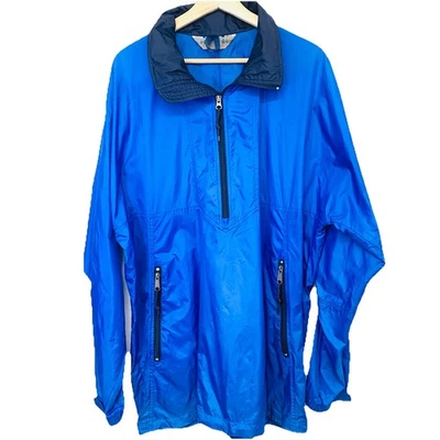EMS Nylon Windbreaker Jacket Men L Stow Hood Pockets 1/4 Zip Outdoor Hike Travel - Image 1 of 4