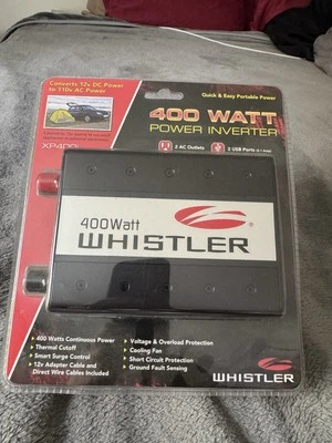 Whistler XP400i 400 Watt Power Inverter 2 USB Ports 2 AC Outlets 12V DC to AC - Image 1 of 2