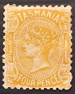 1871 Tasmania Australia 4d Buff Sideface Stamp P11 1/2 WMK Lined TAS Mint £95.00 - Bild 1 von 2