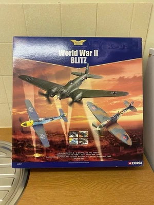Corgi Aviation Archive 3 Plane Set Heinkel He Messerschmitt Spitfire AA99127 - Image 1 of 4