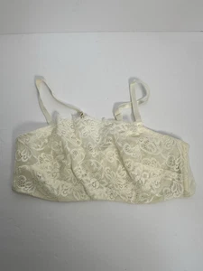 Olga 36C Pretty Lace Cami Underwire Bra Unlined IVORY Floral Overlay 35263 - Picture 1 of 3