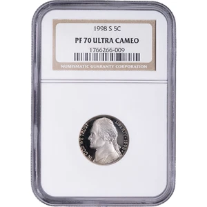 1998-S 5c Jefferson Proof Nickel ~ NGC PF 70 ULTRA CAMEO - Picture 1 of 2