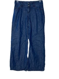 Pantalone Michael Kors gamba larga leggero cotone e lino taglia 8 tasche ricamate - Foto 1 di 15