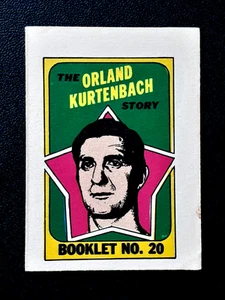 ORLAND KURTENBACH 1971-72 O-PEE-CHEE/TOPPS LIVRETS 71-72 #20 97075 - Photo 1 sur 4