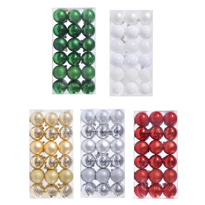 36Pcs Christmas Baubles Ornament Safe And User Friendly Christmas Tree Hangings - Image 1 of 4