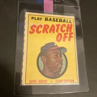 Topps Scratch-Offs 1971 (rojo) Hank Aaron Salón de la fama Atlanta Braves  Foto 1 de 3