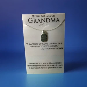 Collar de plata de ley para abuela. "Colgante/dije en cadena de 16""" - Imagen 1 de 5