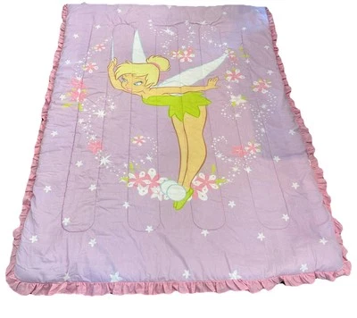 Edredón Disney Tinker Bell Never Land Twin Rosa Volantes Campanilla De Colección Foto 1 de 4