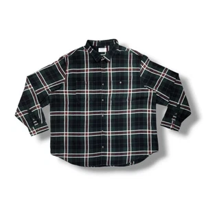 Old Navy Double Brushed Green Plaid Flannel Long Sleeve Shirt Men's 4XLT - Picture 1 of 14