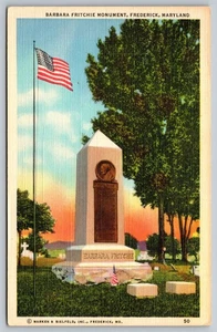 Barbara Fritchie Monument Frederick MD Vintage Linen Postcard - Picture 1 of 2