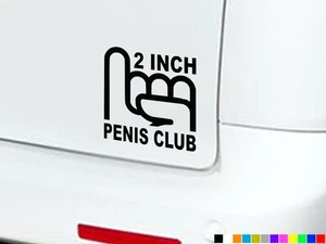 2 ZOLL PENIS CLUB LUSTIGE AUTOAUFKLEBER AUFKLEBER FENSTER VINYL LAPTOP VAN UNHÖFLICHER WITZ - Bild 1 von 10