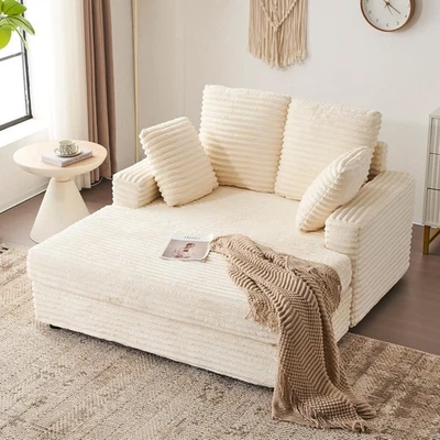 Furnimart贵妃椅室内58英寸卧铺沙发带2个枕头 — 第 1/2 张图片