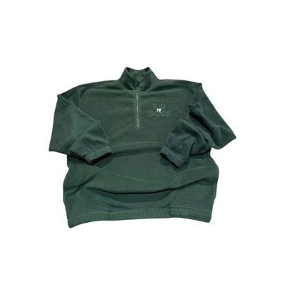 Pullover vintage Big Dogs para hombre largo polar verde oscuro cuarto cremallera años 90 logotipo frontal Foto 1 de 4