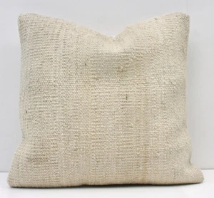 Copricuscino decorativo beige turco kilim lancio 16" beige kilim divano cuscino - Foto 1 di 11