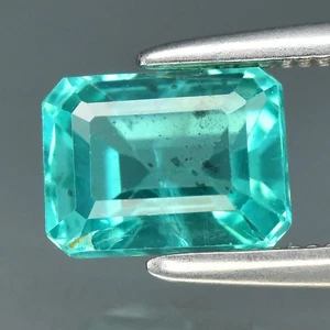 💎 1.12ct Octágono Natural Neón Azul Verde Apatita - Color Sin Calentar Raiba-como) - Imagen 1 de 4