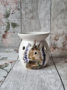 Rabbit Lavender Flower ceramic Wax/oil Burner/handmade/wax melts/ tea light - Picture 1 of 1