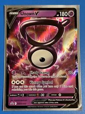 Unown V Holo Half Art Black Star Promo SWSH300 Pokémon TCG NM + Card Saver