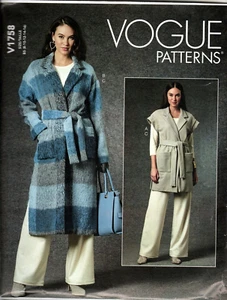 Vogue V1758 Misses 8 to 16 Jacket, Vest and Pants Uncut Sewing Pattern New - Picture 1 of 2