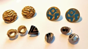 Vintage Konvolut AVON goldfarbene Ohrclips, 5 Paar, alle markiert #003 - Bild 1 von 2
