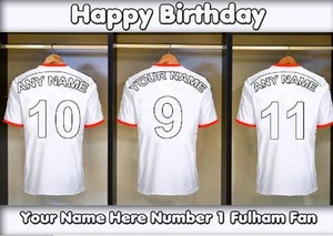 Tarjeta de Cumpleaños Fulham Vestidor PIDD3 A5 Personalizada Fútbol Nº1 Fan - Imagen 1 de 1