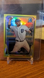 Mini refractor cromado Bowman 2014 amarillo #326 Nick Castellanos Tigers #/25 - Imagen 1 de 2