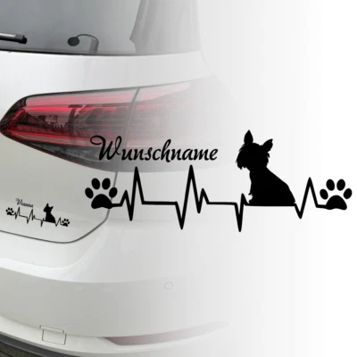 UNIDAMO Auto Aufkleber | Yorkshire Terrier | Yorkie Wunschname Personalisiert Sticker 32
