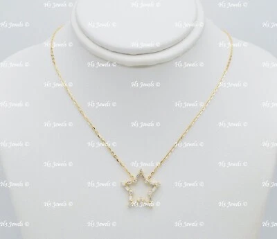 14kYellow gold diamond Star  necklace   dainty cute - Image 1 of 4