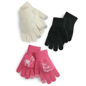 Women's SO® No Prob-llama Tech Gloves Set Touch Screen Text Friendly 3 Pack - Picture 1 of 1