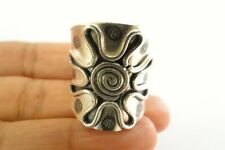Hill Tribe Handmade Artisan Wide No Stone 925 Sterling Silver Ring Size 6 7