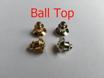 ball top locking lapel pin keepers backs clasp clutches savers holder fastener - Image 1 of 4