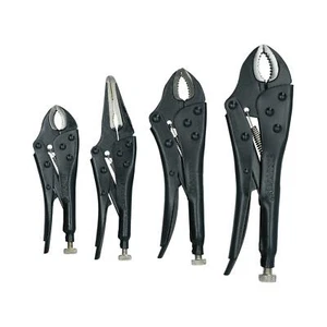 4pc Locking Grip Plier Set Mole Grips Pliers Curved + Straight Jaws - Picture 1 of 3