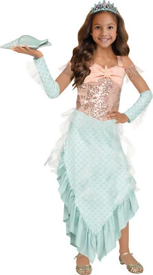 Magical Mermaid Child Girls Costume NEW Dress Tiara Sequin - Image 1 of 4