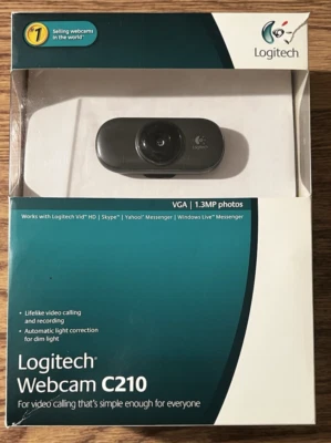 Logitech C210 Web Cam with Box, Manual and Software Disk - Image 1 of 4