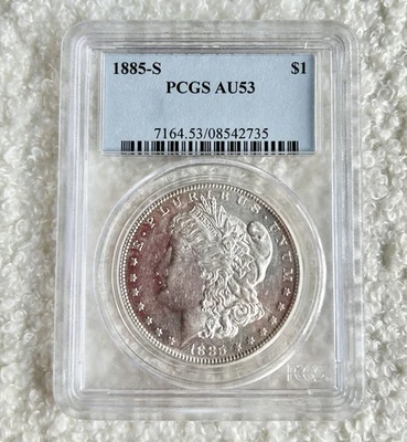 1885S Morgan Silver Dollar PCGS AU 53 FREE SHIPPING Lower 48 United States - Image 1 of 3