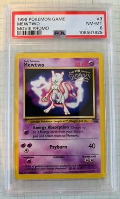 1999 POKEMON GAME MOVIE PROMO #3 MEWTWO PSA 8 - Image 1 of 2